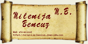 Milenija Bencuz vizit kartica